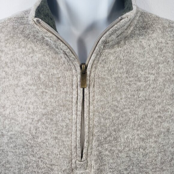 Grove & Hollow Men's Large L Zippered Pullover Sweater Long Sleeve Beige / A254 - Picture 5 of 8